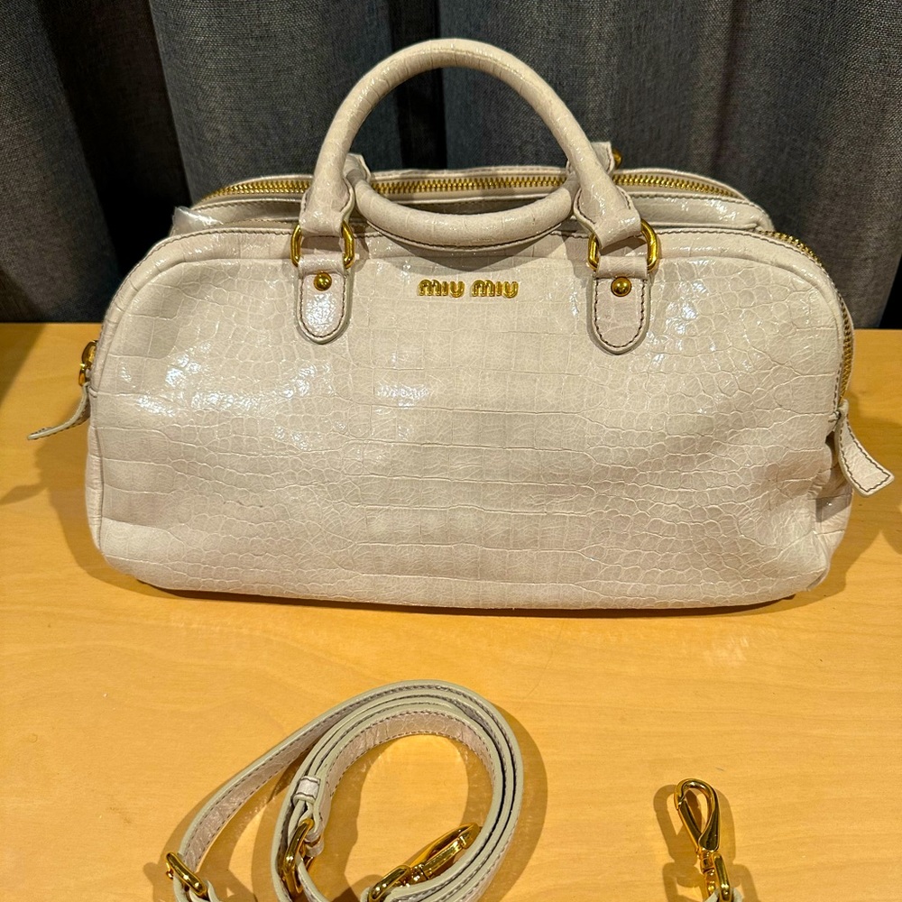 MIU MIU Ivory Leather Handbag